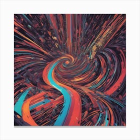 Eye Is Walking Down A Long Path, In The Style Of Bold And Colorful Graphic Design, David , Rainbowco (2) Canvas Print