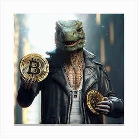 ReptilianholdingBTC Canvas Print