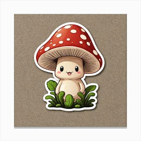 Sticker Of Cute Mushroom 2354278412(2) Canvas Print