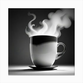 Black And White Coffee Cup 4 Canvas Print