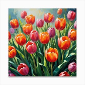 Tulips In Spring Art Print 2 Canvas Print