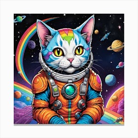 Cat cosmic Love Canvas Print