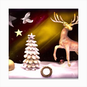 Christmas Reindeer 001 1 Canvas Print