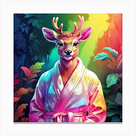 Deer In Bathrobe 7 Canvas Print