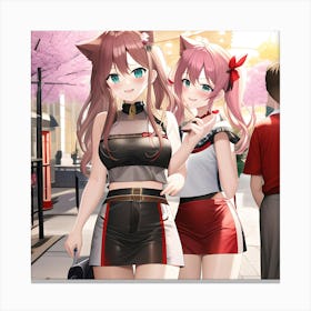 Two Anime Girls Canvas Print