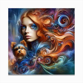Girl With A Dog 1 Canvas Print