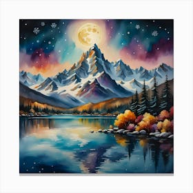 Moonlight Over Lake Canvas Print