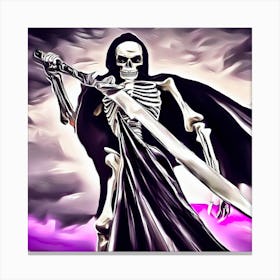 Skeleton With Sword 15 Canvas Print