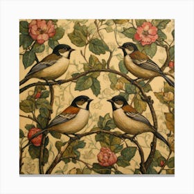 Birds On A Branch Art 8 Canvas Print