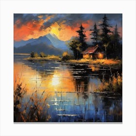 Sunset By The Lake 1 Canvas Print