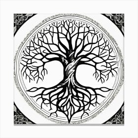 Tree Of Life, A Tree Of Life With Interconnected Roots And Branches Representing Unity And Growth 2 Canvas Print