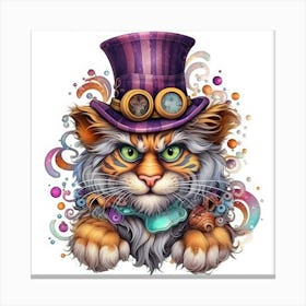 Steampunk Cat 17 Leinwandbild