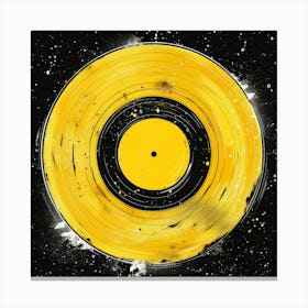 Yellow Vinyl Record Canvas Print