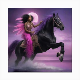 Woman On A Horse Canvas Print