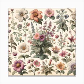 Vintage Flowers Canvas Print