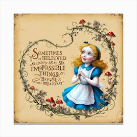 Default A Whimsical Illustration Of Alice From Wonderland Surr 1 Canvas Print