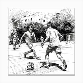 Soccer Players In Action 5 Canvas Print