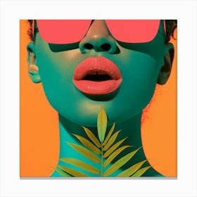 Afro-American Woman In Sunglasses Canvas Print