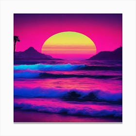 Sunset Over The Ocean Canvas Print