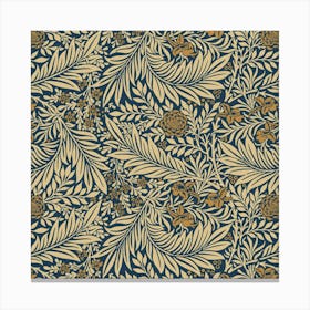 Brown Vintage Background Vintage Floral Pattern Canvas Print