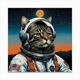 Astronaut Cat Canvas Print