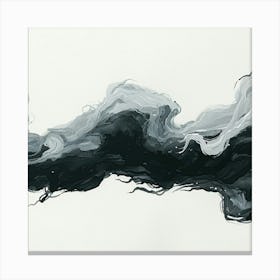 Black And White Wave Canvas Print