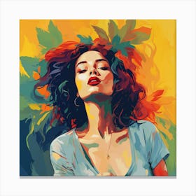 A Girl Canna Canvas Print