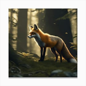 Fox In The Forest 80 Canvas Print