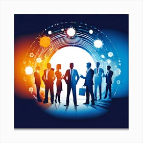 Silhouettes Of Business People Canvas Print