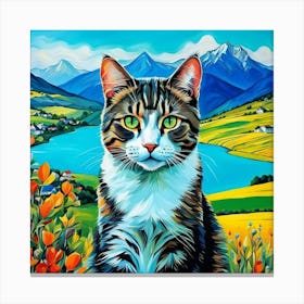 Cat In The Mountains 1 Canvas Print