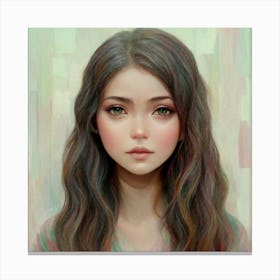 Girl With Long Hair 5 Canvas Print