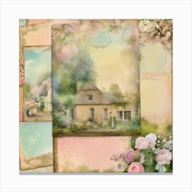 Shabby Chic Dreamy Mist Pastel Junk Journals Jane (3) Canvas Print