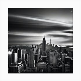 New York City In Black And White Canvas Print