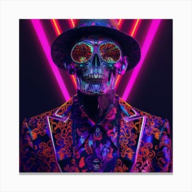 Neon Skull 1 Canvas Print