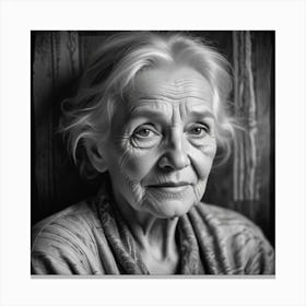 Portrait Of An Old Woman 1 Canvas Print