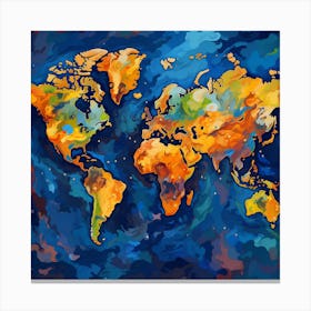 World Map Painting 1 Canvas Print
