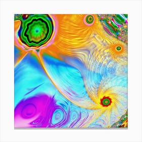 Psychedelic Artwork Digital Art Fractal Colors Canvas Print