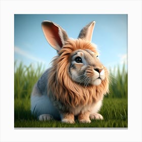 3d Lion In The Shape Of A Rabbit Canvas Print