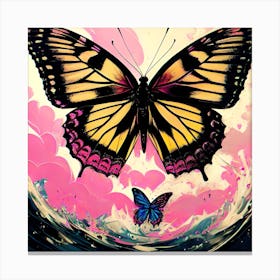 Butterfly And Hearts Canvas Print