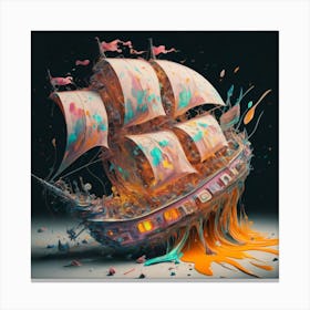 Ship with a splash of colour 9 Canvas Print