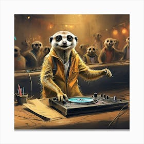 Meerkat Dj 3 Canvas Print