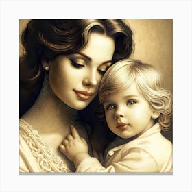 Mother And Child Happy Mother's Day 20 Canvas Print