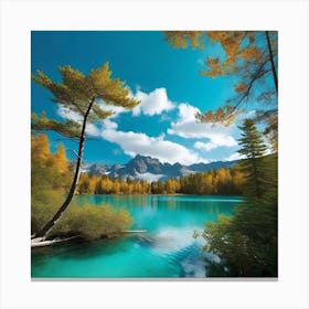 Blue Lake In The Mountains 7 Canvas Print