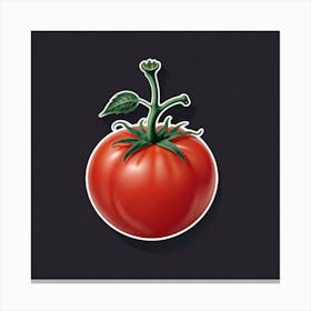 Tomato On Black Background 2 Canvas Print