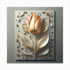 Decorated paper and tulip flower 7 Canvas Print