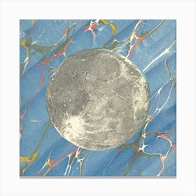 Moon Collage Blue Canvas Print