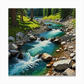 Stream In The Mountains Canvas Print