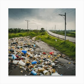 Garbage On The Road 2 Canvas Print