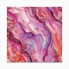 Pink And Gold Abstract Painting Canvas Print