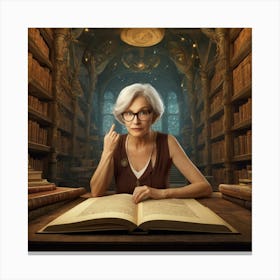 The Elderly Lady Librarian 075 Canvas Print